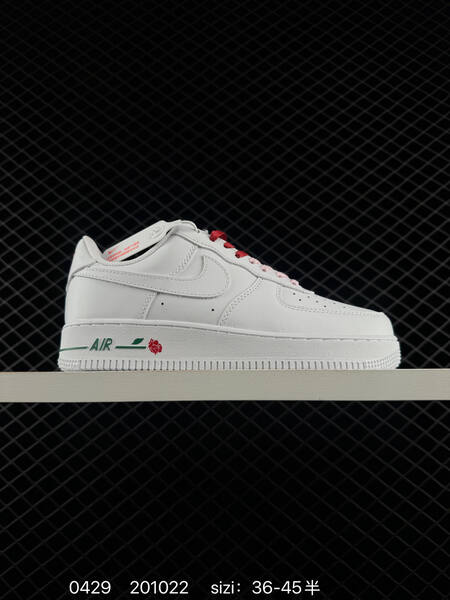 Nike Air Force 1 '07 white with pink/red accents 36-45.5 lifestyle