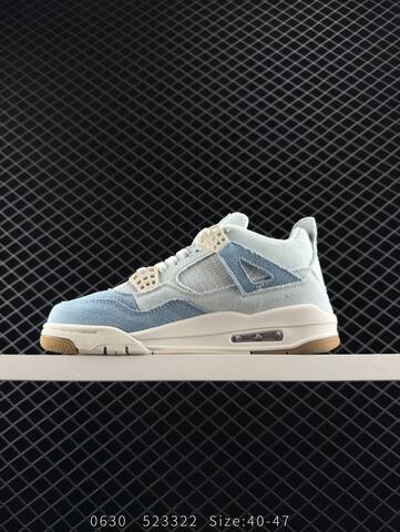 Jordan Air Jordan 4 Retro Denim Worn Blue Light Blue White Gold EU 40-47 Basketball Shoe - Men's (BS-81119)