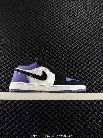Jordan Air Jordan 1 Low Black White Purple Mint Green EU 36-46 Sneaker - Unisex (BS-81083)