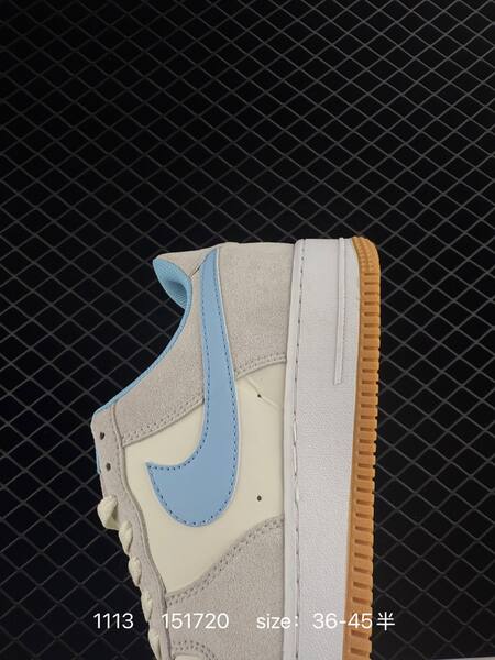 Nike Air Force 1 07 Low white light grey with light blue swoosh and lining gum sole EU 36-45 5 lifestyle