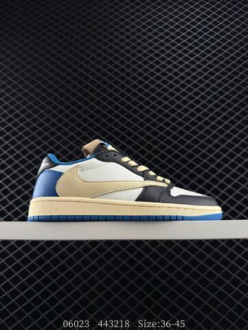 Jordan Travis Scott x Air Jordan 1 Low DM7866-14 White Black Blue Cream EU 36-45 Sneaker - Unisex (BS-81156)