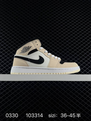 Jordan Air Jordan 1 Mid Black White Orange EU 36-45 Basketball Shoe - Unisex (BS-79581)
