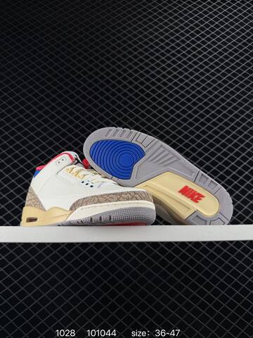 Jordan Air Jordan 3 Retro Seoul 2 0 Sail Beige Brown Red Blue EU 36-47 Basketball Shoe - Unisex (BS-80418)
