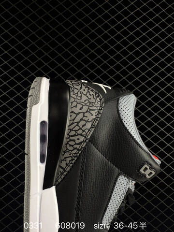 Jordan Air Jordan 3 Retro Black Grey White Red EU 36-45 Basketball Shoe - Unisex (BS-79575)