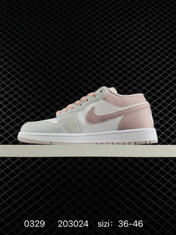 Jordan Air Jordan 1 Low White Light Grey Pink EU 36-46 Sneaker - Unisex (BS-79583)
