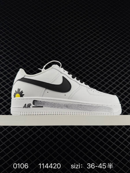 Nike Air Force 1 Low Black White and White Black with daisy floral details EU 36-45 5 lifestyle