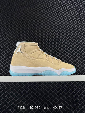 Jordan Air Jordan 11 Retro H-Town Beige White Light Blue Black 40-47 Basketball Shoe - Men's (BS-80181)