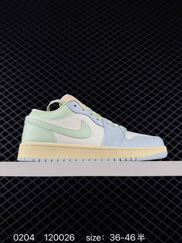 Jordan Air Jordan 1 Low White Light Blue Light Green Cream EU 36-46 Sneaker - Unisex (BS-79718)
