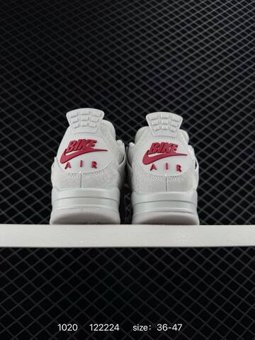 Jordan Air Jordan 4 Retro HF4340-104 Light Grey Red EU 36-47 Basketball Shoe - Unisex (BS-80471)