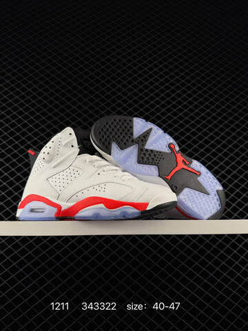 Jordan Air Jordan 6 Retro Low PSG White Red Black 40-47 Basketball Shoe - Men's (BS-80078)