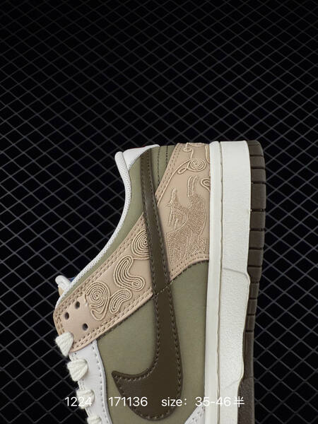 Nike Dunk Low olive beige white brown with red accents 35-46 casual lifestyle