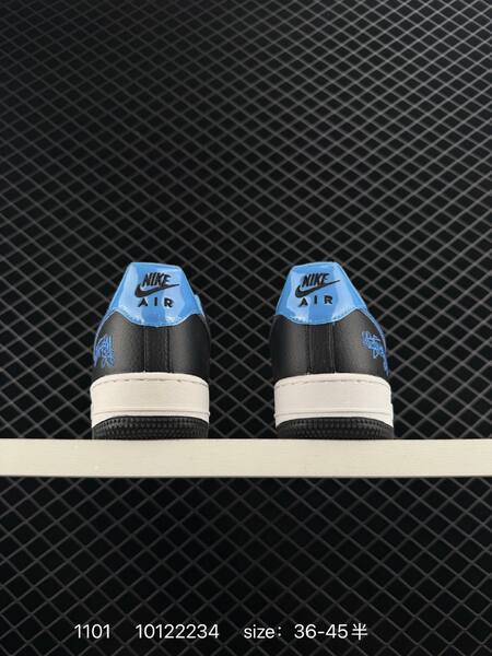 Nike Air Force 1 07 Low Black White Blue EU 36-45 lifestyle