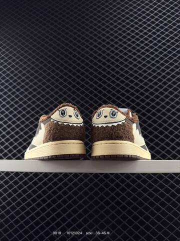 Jordan Air Jordan 1 Low Travis Scott Reverse Mocha Custom Brown White Cream Dark Brown EU 36-45 Sneaker - Unisex (BS-80889)