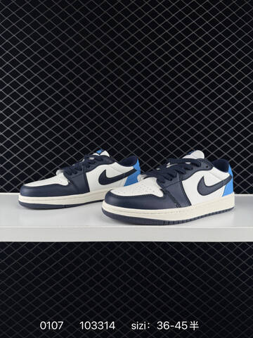 Jordan Air Jordan 1 Low OG White Dark Navy Blue Sail EU 36-45 Sneaker - Unisex (BS-79877)