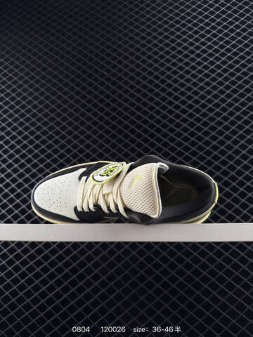 Jordan Air Jordan 1 Low Black Sail Pale Yellow EU 36-46 Sneaker - Unisex (BS-80974)