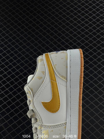Jordan Air Jordan 1 Low White Gold Grey Gum EU 36-46 Sneaker - Unisex (BS-80582)