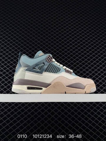 Jordan Air Jordan 4 Retro Light Grey Light Blue Navy White EU 36-48 Basketball Shoe - Unisex (BS-79850)