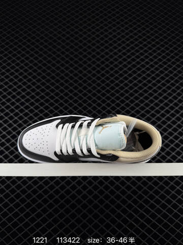 Jordan Air Jordan 1 Low 553558 125 White Black Beige Light Blue EU 36-46 Sneaker - Unisex (BS-80018)