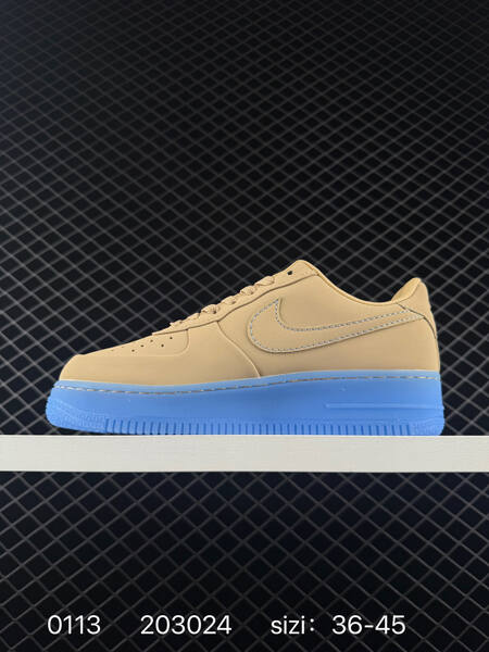 Nike Air Force 1 07 Low Beige Tan with translucent blue sole EU 36-45 lifestyle