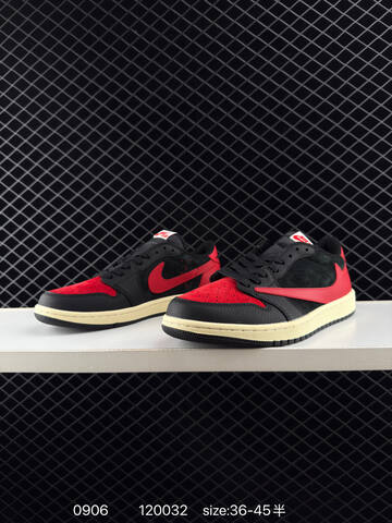 Jordan Air Jordan 1 Low Travis Scott DM7866-040 Black Red Cream EU 36-45 Sneaker - Unisex (BS-80761)