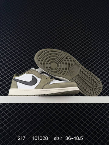 Jordan Air Jordan 1 Retro Low OG HQ6998-200 White Olive Black Sail EU 36-48 5 Sneaker - Unisex (BS-80043)