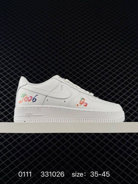 Nike Air Force 1 07 Low white with multicolor embroidery 35-45 lifestyle