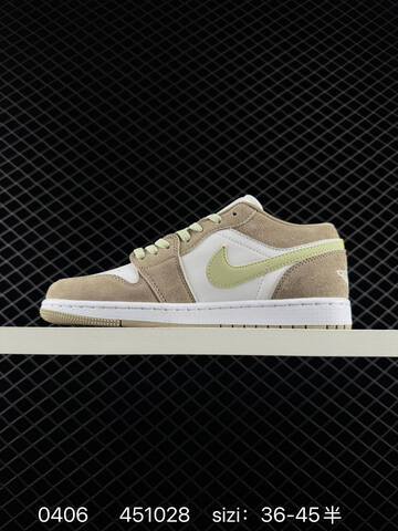Jordan Air Jordan 1 Low White Khaki Light Green EU 36-45 Sneaker - Unisex (BS-79545)