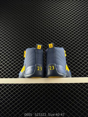 Jordan Air Jordan 12 Retro Navy Blue Yellow EU 40-47 Basketball Shoe - Men's (BS-81259)