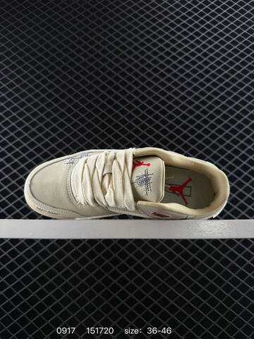 Jordan Air Jordan 4 Flight Court Who Decides War Coconut Milk Coconut Milk Beige Red Grey EU 36-46 Sneaker - Unisex (BS-80689)