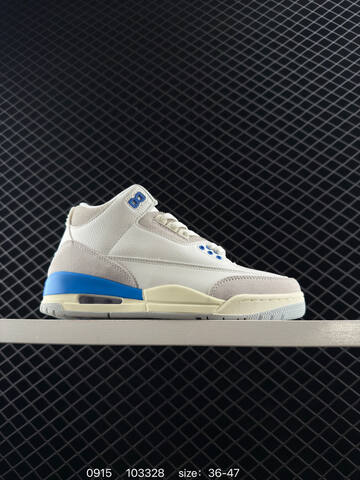 Jordan Air Jordan 3 Retro White Grey Blue Cream EU 36-47 Basketball Shoe - Unisex (BS-80704)