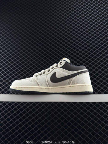 Jordan Air Jordan 1 Low IB8058 110 Light Beige Dark Brown Cream Black EU 36-45 Basketball Shoe - Unisex (BS-80978)