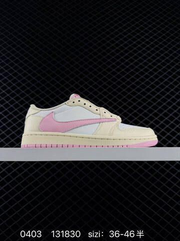 Jordan Travis Scott x Air Jordan 1 Low Cream White Pink EU 36-46 Sneaker - Unisex (BS-79552)