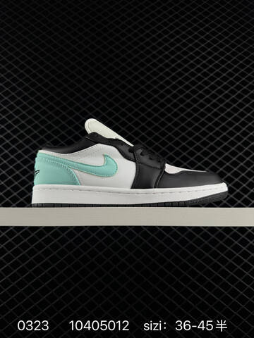 Jordan Air Jordan 1 Low Black White Dark Green EU 36-45 Sneaker - Unisex (BS-79621)