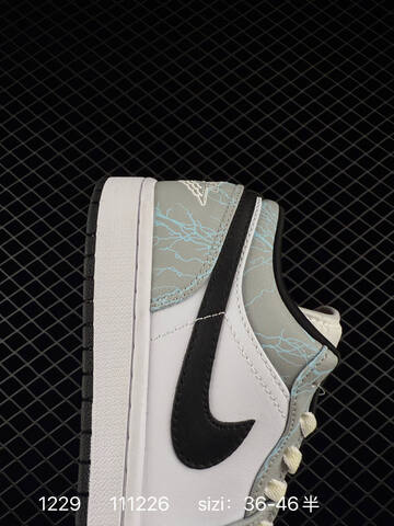 Jordan Air Jordan 1 Low White Grey Black Light Blue EU 36-46 Sneaker - Unisex (BS-79948)
