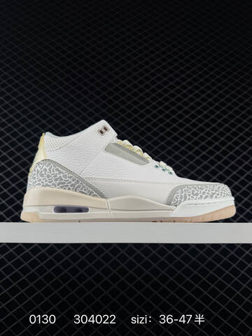 Jordan Air Jordan 3 Retro White Light Grey EU 36-47 Basketball Shoe - Unisex (BS-79739)