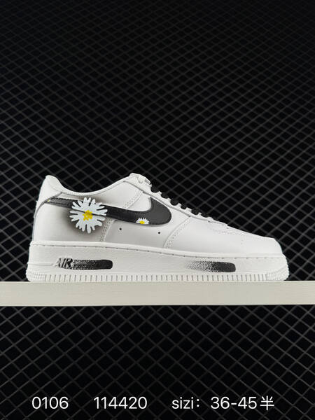 Nike Air Force 1 Low Black White and White Black with daisy floral details EU 36-45 5 lifestyle