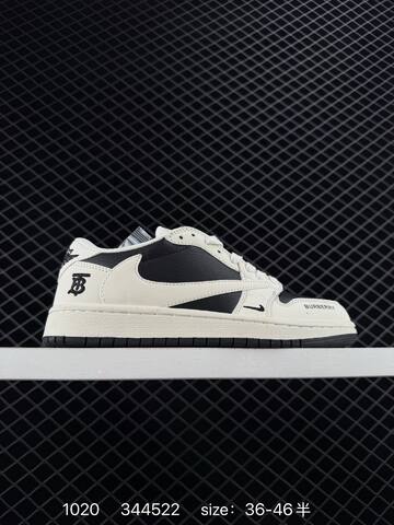 Jordan Air Jordan 1 Low Travis Scott DIY Custom Off White Grey EU 36-46 Sneaker - Unisex (BS-80474)