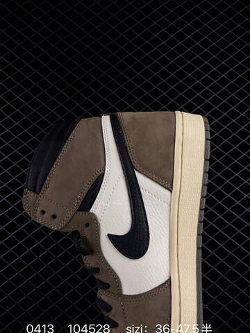 Jordan Air Jordan 1 Retro High OG Travis Scott Mocha CD4487-100 Dark Brown White Black Sail EU 36-47 5 Sneaker - Unisex (BS-79484)