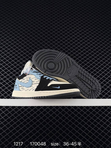 Jordan Air Jordan 1 Low OG Black Cream Light Blue EU 36-45 Sneaker - Unisex (BS-80042)