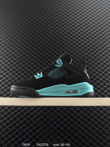 Jordan Air Jordan 4 Retro Black Light Blue EU 36-45 Basketball Shoe - Unisex (BS-80892)