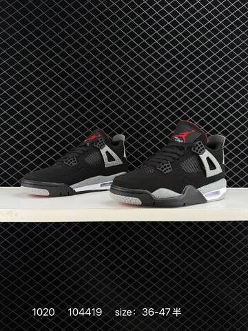 Jordan Air Jordan 4 Retro 364342-061 Black Grey Red White EU 36-47 Basketball Shoe - Unisex (BS-80475)