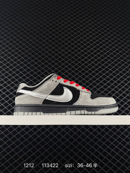 Nike SB Dunk Low grey black white with red laces EU 36-46 5 skate lifestyle