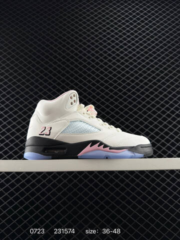 Jordan Air Jordan 5 Retro White Black Pink Light Blue EU 36-48 Basketball Shoe - Unisex (BS-81024)