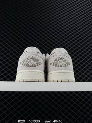 Jordan Air Jordan 1 Low OG HV4089-201 Light Grey Olive Green Sail EU 40-46 Sneaker - Men's (BS-80470)