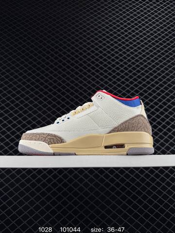 Jordan Air Jordan 3 Retro Seoul 2 0 Sail Beige Brown Red Blue EU 36-47 Basketball Shoe - Unisex (BS-80418)