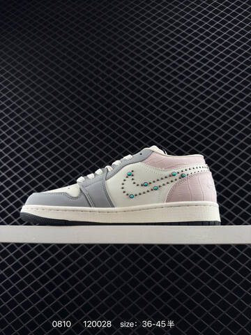 Jordan Air Jordan 1 Low Sail Grey Pink Turquoise Black EU 36-45 Sneaker - Unisex (BS-80941)