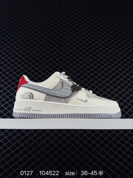 Nike Air Force 1 07 Low x The North Face x CDG gray cream blue orange red colorways EU 36-45 lifestyle