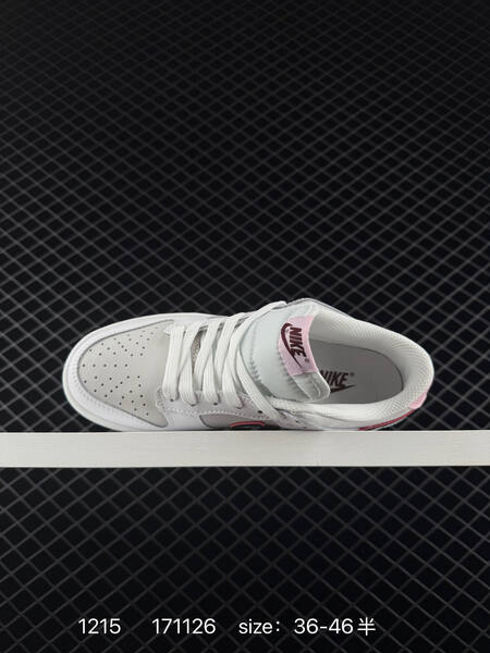 Nike SB Dunk Low Pro white light gray with burgundy swoosh and pink accents 36-46 5 skate lifestyle