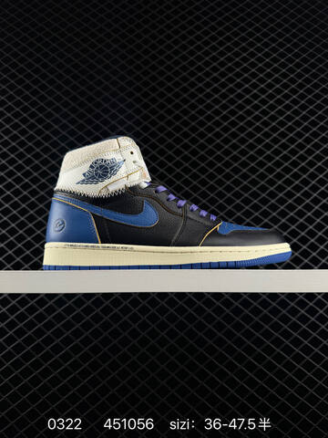 Jordan Union LA x Fragment Design x Air Jordan 1 Retro High OG Sport Royal Black Blue White Purple Cream EU 36-47 5 Sneaker - Unisex (BS-79626)