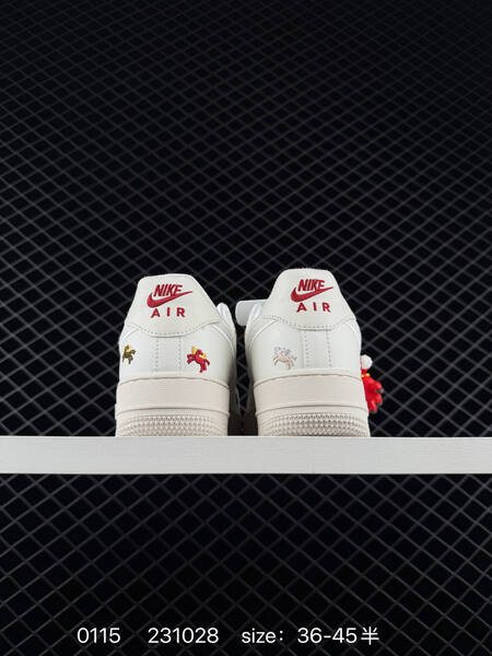 Nike Air Force 1 07 white cream with red and gold accents EU 36-45 lifestyle